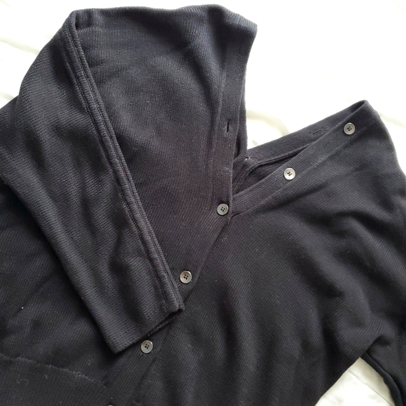 Kate Spade Saturday Knit Front to Back Button Up Cardigan Sweater - Black - Picture 1 of 11
